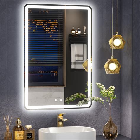 frameless rounded corner rectangle mirror.